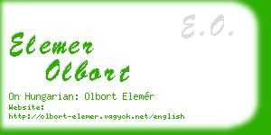 elemer olbort business card